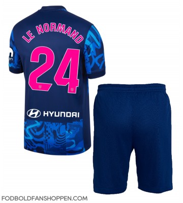 Atletico Madrid Robin Le Normand #24 Tredjetrøje Børn 2024-25 Kortærmet (+ Korte bukser)